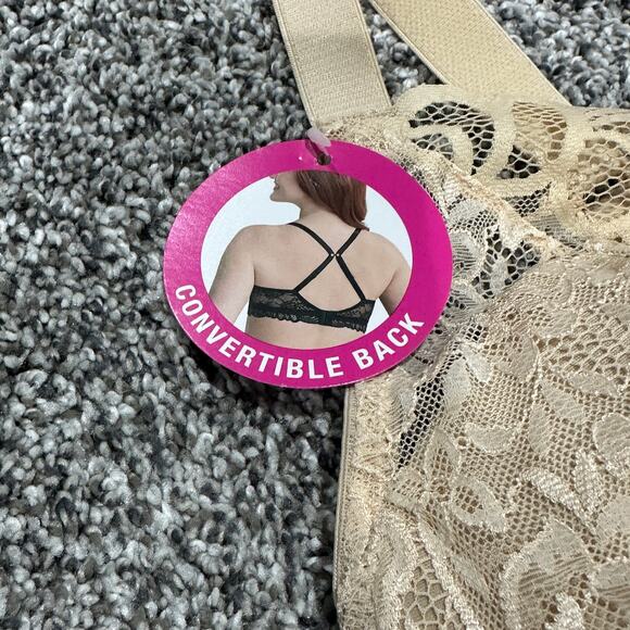 New with Tag! BALI Comfort 2XL Flex-Fit Bra, DF6591, Nude Lace, Convertible Back - Picture 6 of 7